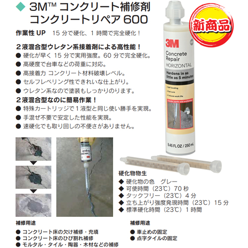 「3MTM コンクリート補修剤 コンクリートリペア 600」商品全体画像